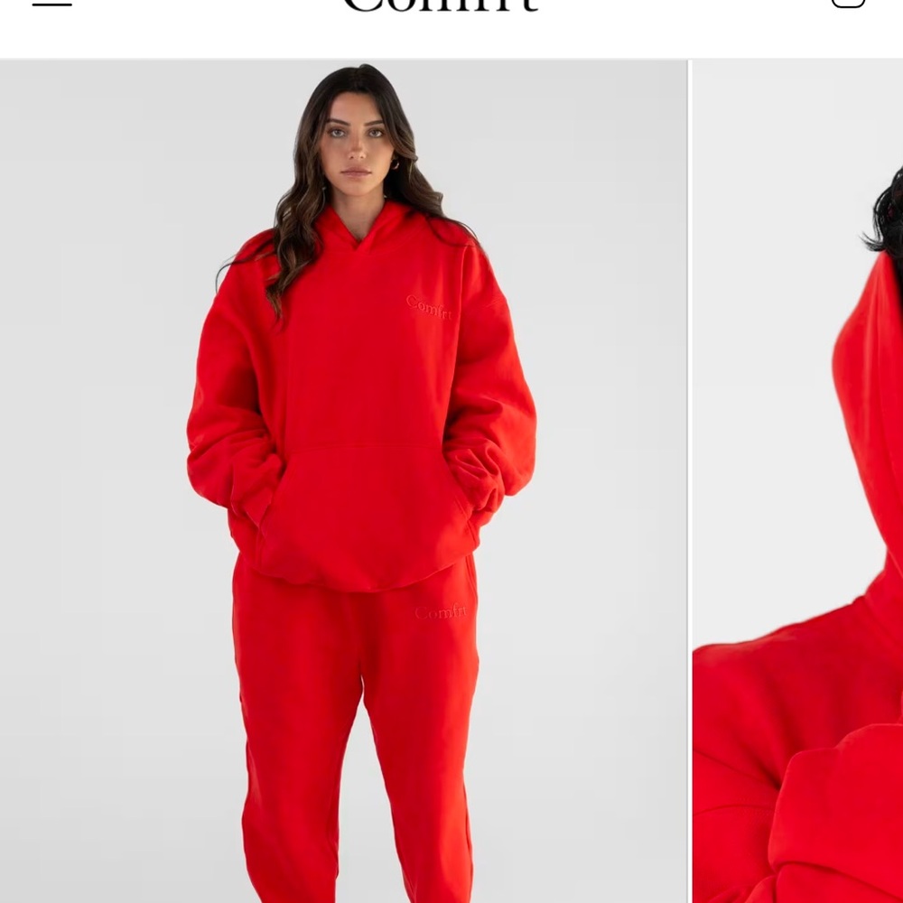 Comfy Red Hoodie and Sweatpants Set